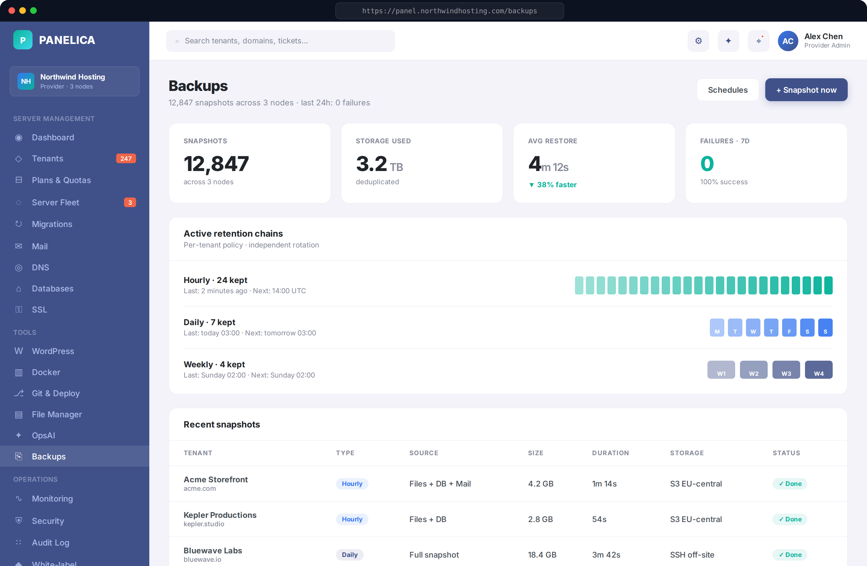 Backup retention chains
